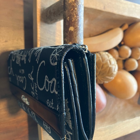 Coach Script Design Black and White Wallet - Picture 3 of 11